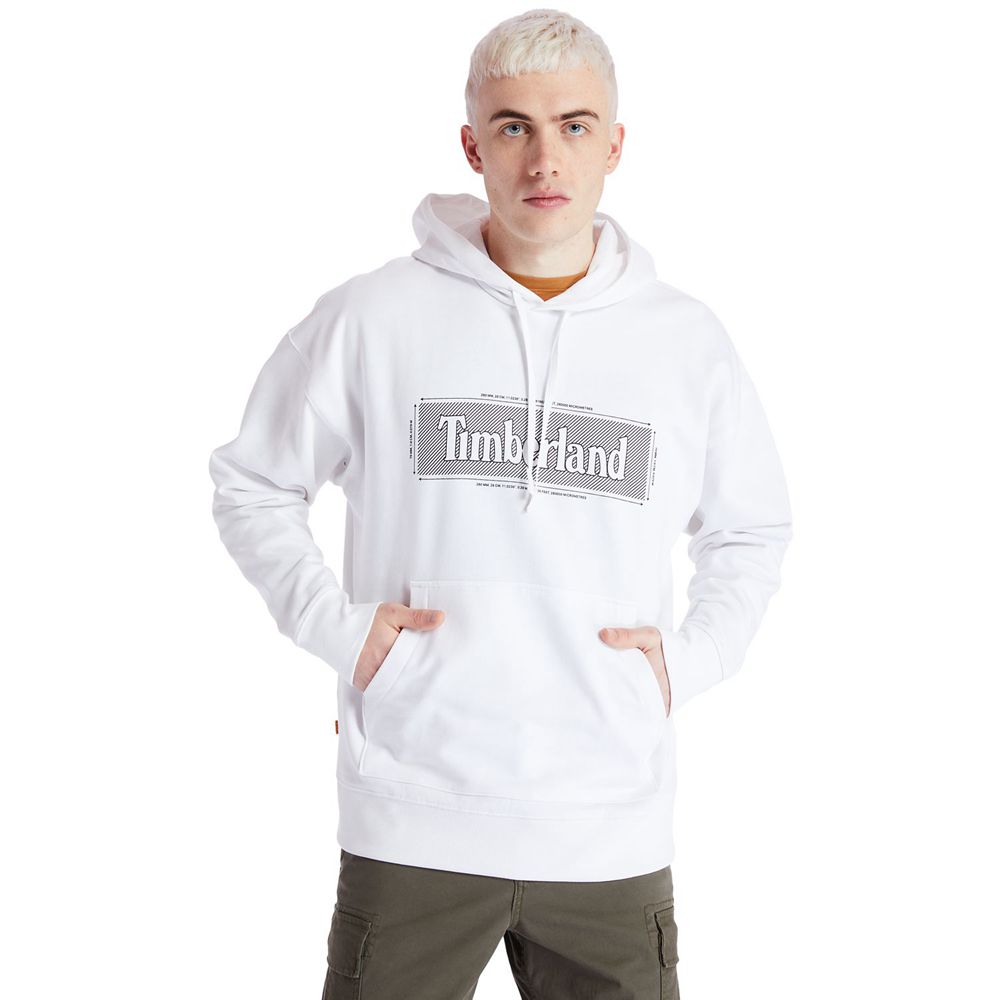 Moletom Masculino - Timberland Logo Hoodie - BDHLQ1307 - Branco
